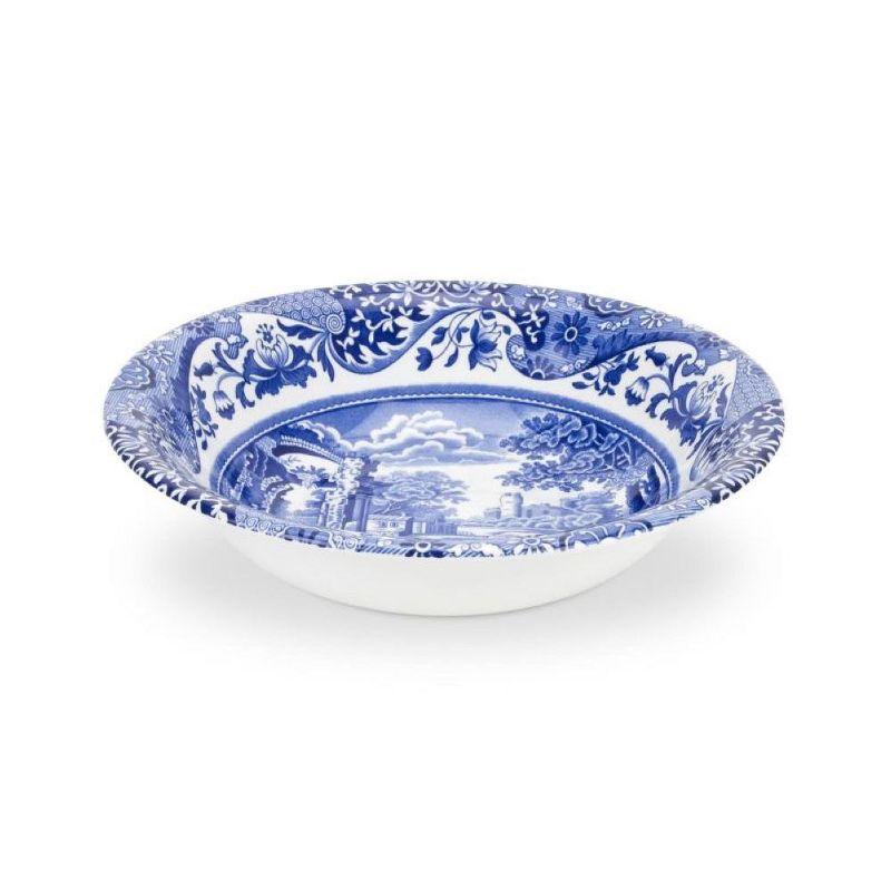 Spode Blue Italian Ascot 8-Inch Cereal Bowl - Decorative Earthenware Dinnerware with Scenic Border Design