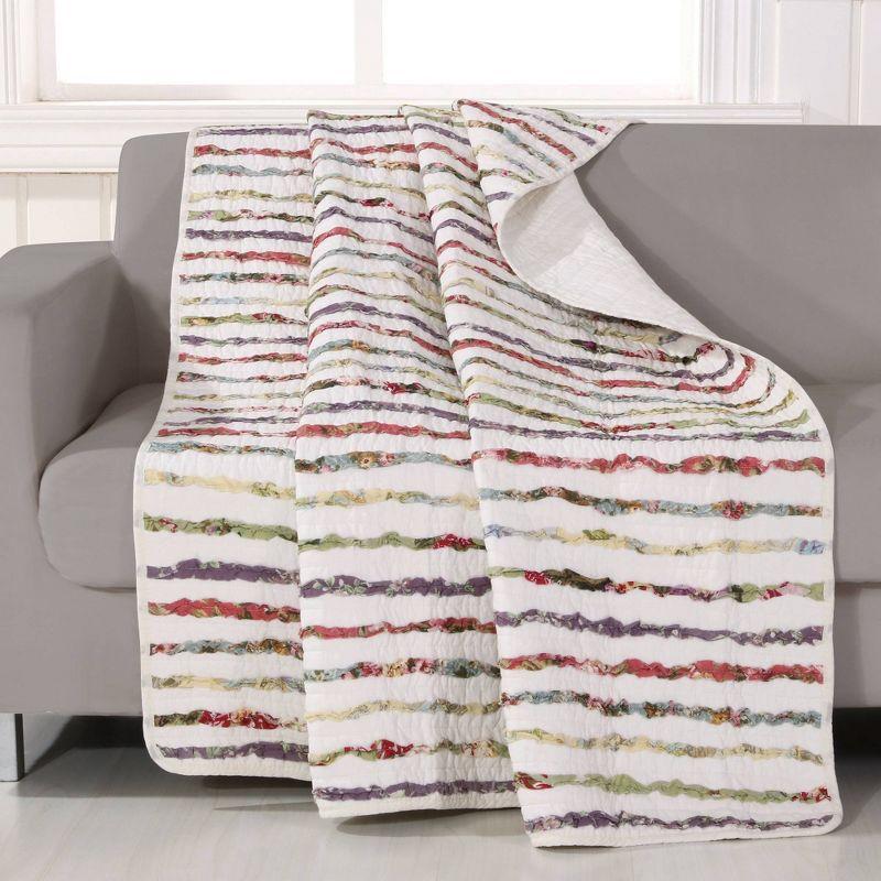 Bella Ruffle 100% Cotton Quilted Throw