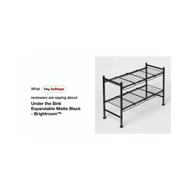Under the Sink Expandable Brushed Nickel - Brightroom™: 2-Tier, Powder-Coated Steel, Open Wire Shelf Organizer