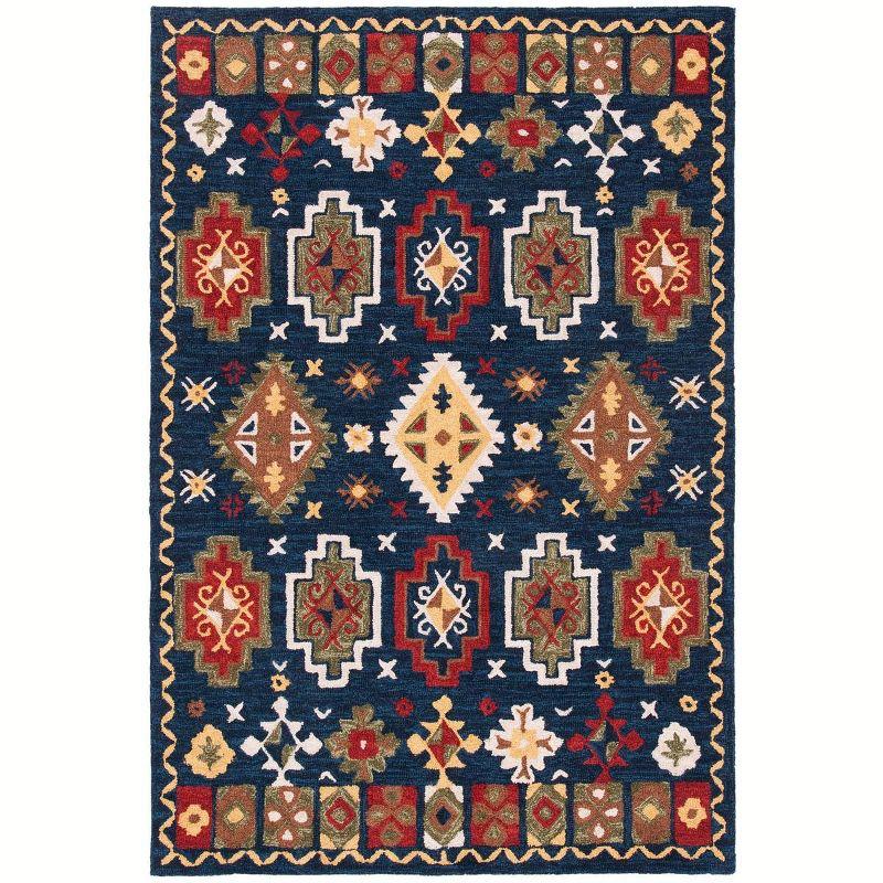 Heritage HG353 Hand Tufted Area Rug - Navy/Red - 3'x5' - Safavieh.
