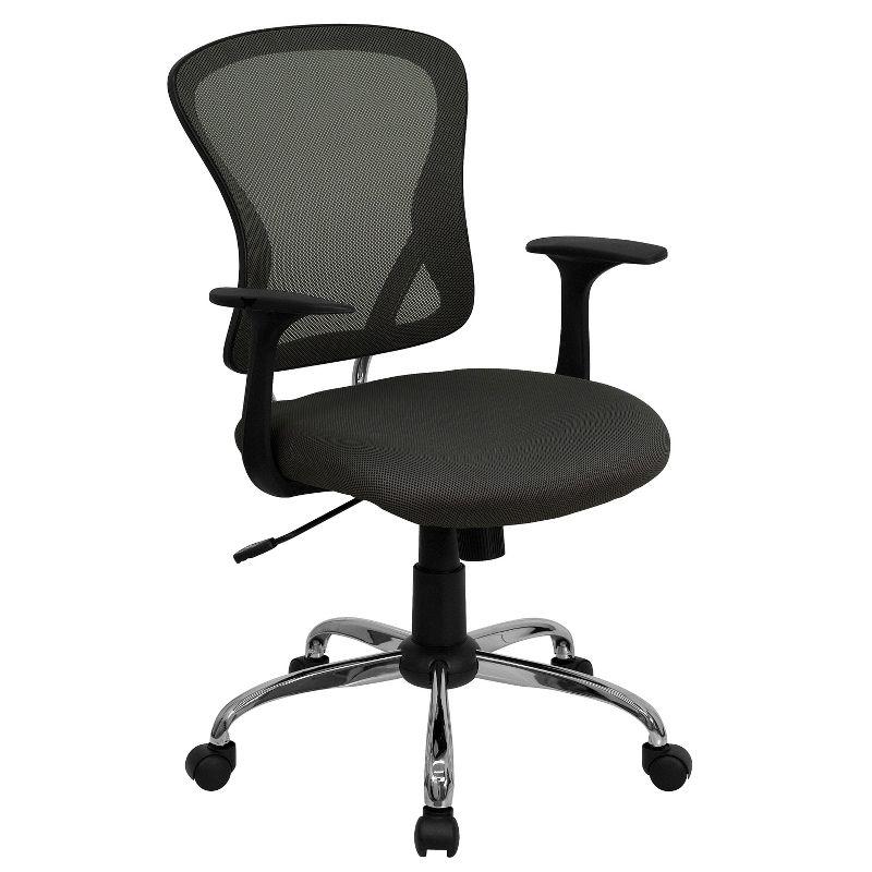 Flash Furniture Mid-Back Mesh Swivel Task Office Chair with Chrome Base and Arms