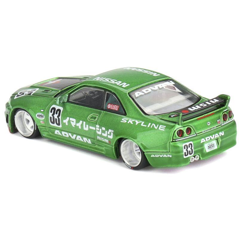 Nissan Skyline GT-R (R33) RHD #33 "Imai Racing V1" Green Metallic "Kaido House" Special 1/64 Diecast Model Car by Mini GT