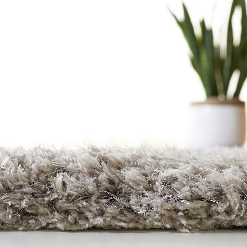 Silver Tufted Handmade Washable Shag Area Rug 8' x 10'