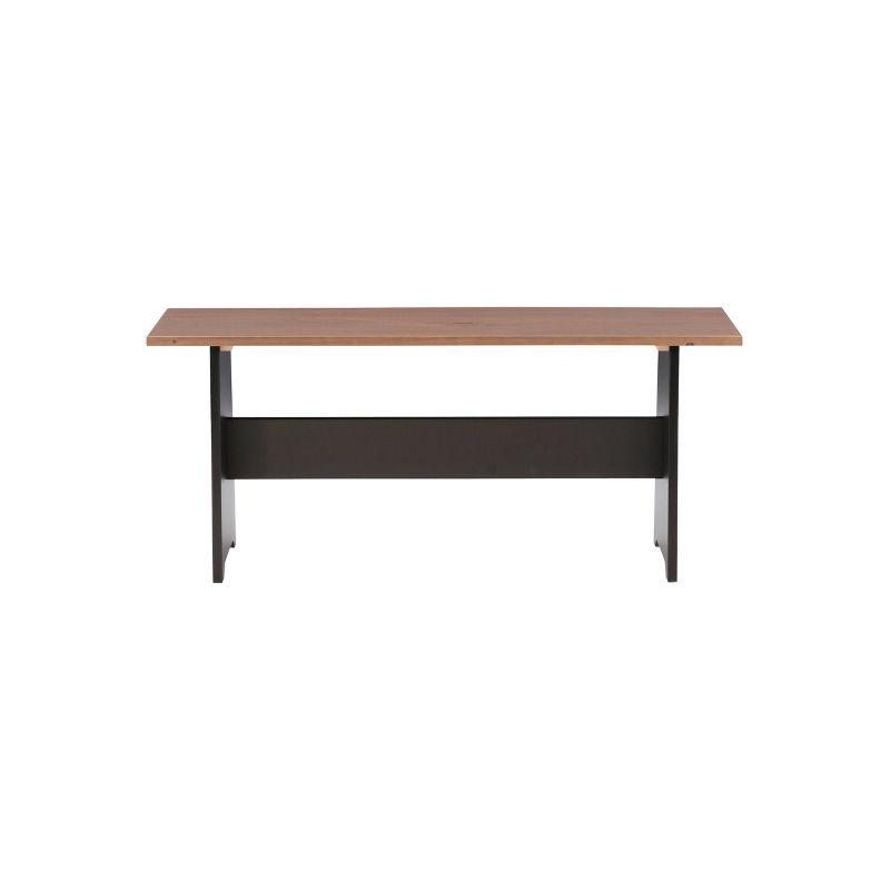 Linon 3pc Ardmore Breakfast Nook Storage Benches Dining Set Black/Pecan: Mid-Century Modern, Wood, 6-Seat Capacity