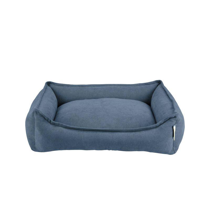 Arlee Home & Pet Cresent Lounger Orthopedic Eco-Friendly Memory Foam Dog Bolster Bed - Blue - S