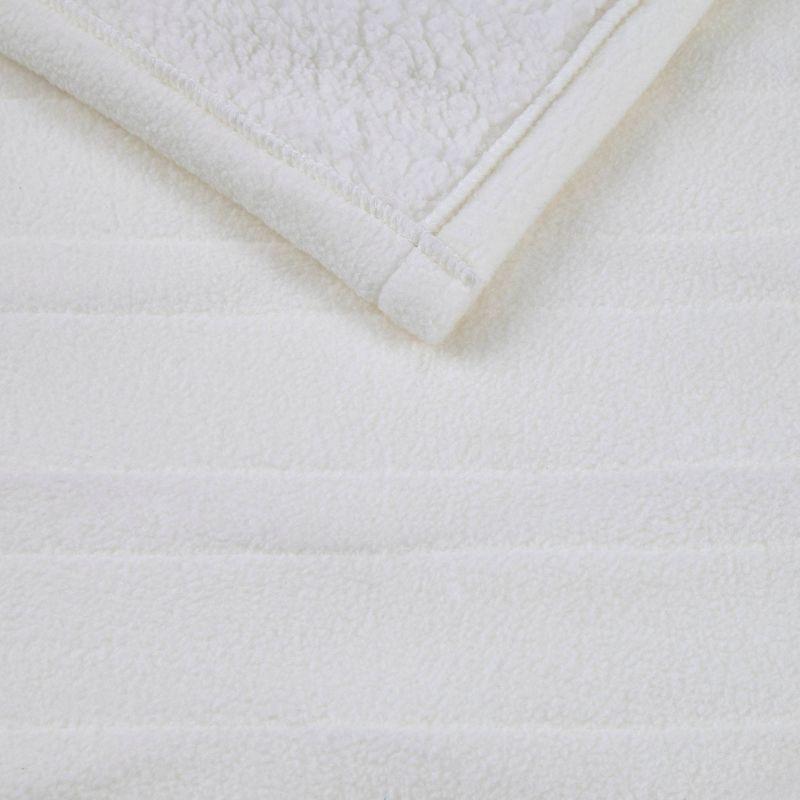 Cozy Ivory 50"x60" Fleece to Sherpa Electric Heated Throw