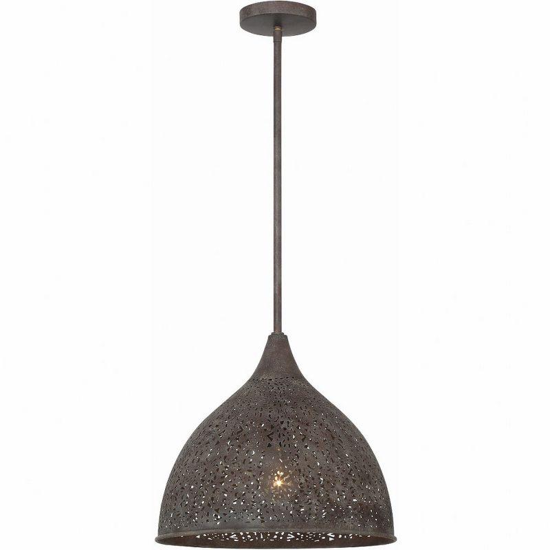 Jasmine 14" Forged Bronze Crystal Pendant Light