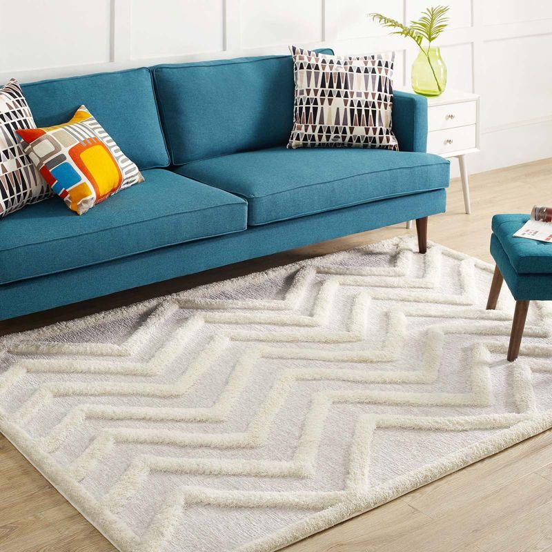 Modway Modway Pathway Abstract Chevron Shag Area Rug