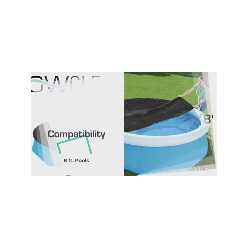Bestway Flowclear Fast Set 8' Round Pool Cover, PVC Protective Mat with Drain Holes for Above Ground Fast Set Swimming Pool Cover