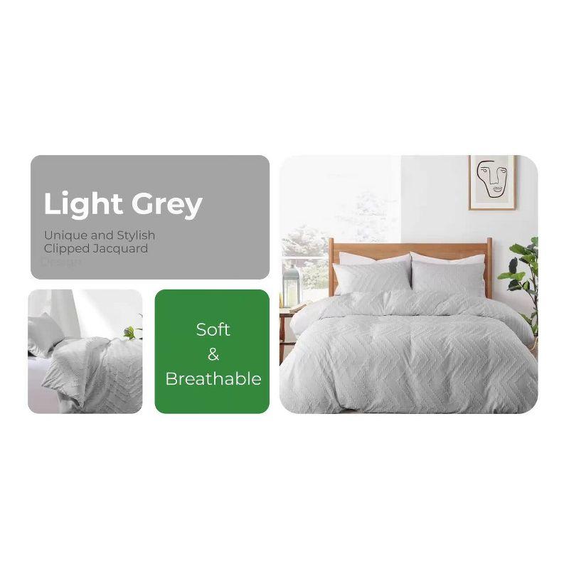 Peace Nest Tufted Microfiber Clipped Duvet Cover Set with Zipper Closure & Corner Ties, Fawn, Full/Queen
