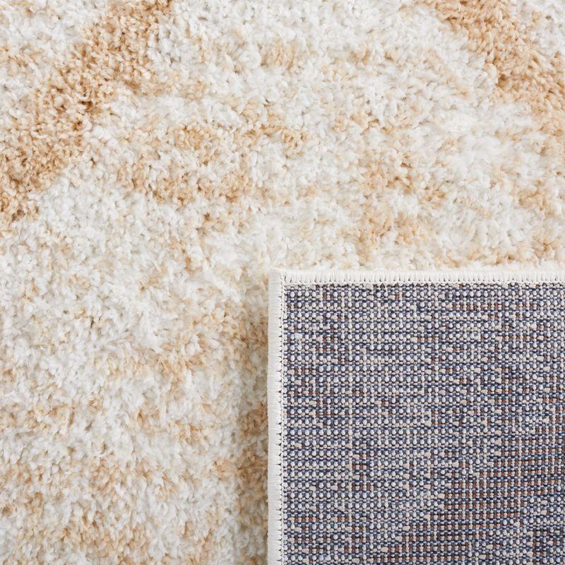 Berber Shag BER574 Power Loomed Indoor Area Rug - Ivory/Beige - 5'5"x7'7" - Safavieh