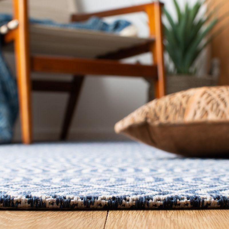 Augustine Boho-Chic Navy & Light Grey Flatweave Runner Rug