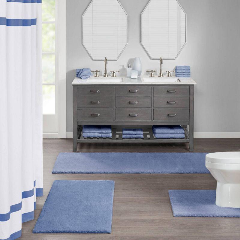 Marshmallow Quick-Dry Navy Microfiber Bath Rug