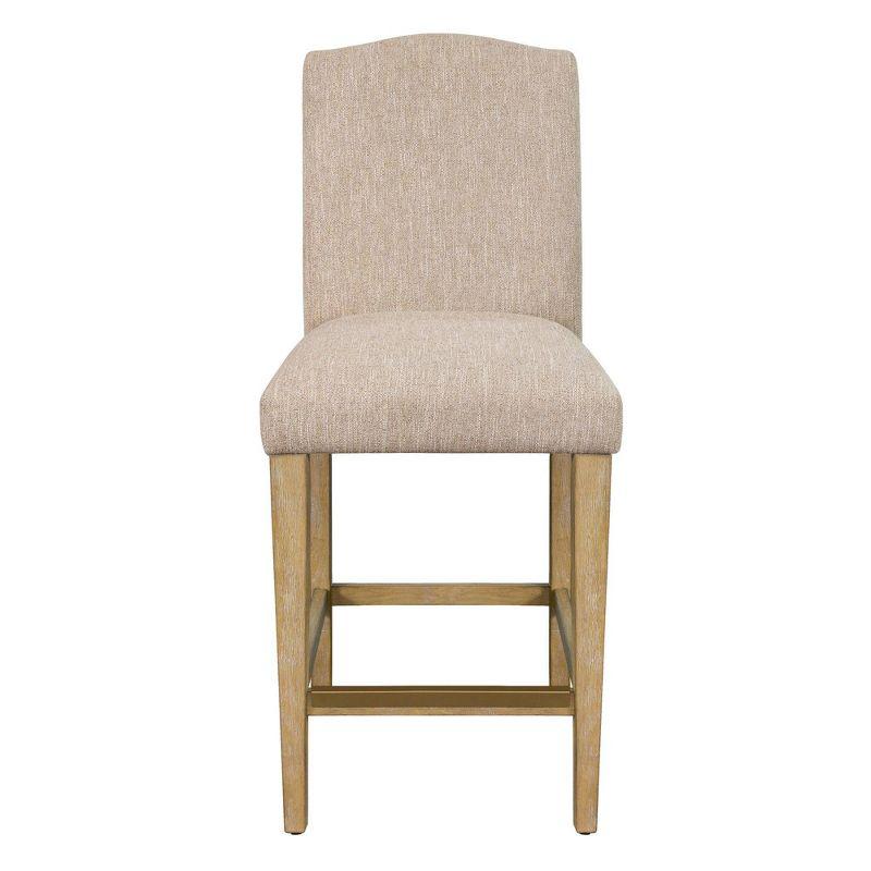 Connor 25" Beige Upholstered Counter Stool with Wood Legs