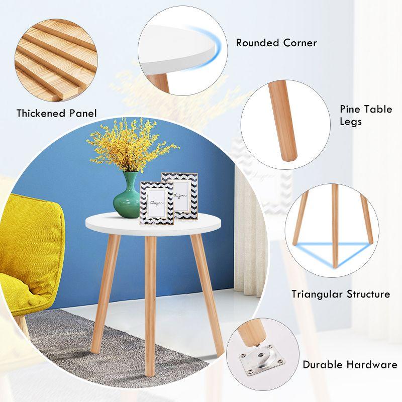 Costway Modern Round Coffee Tea Side Sofa Table Living Room Furniture Home Decor