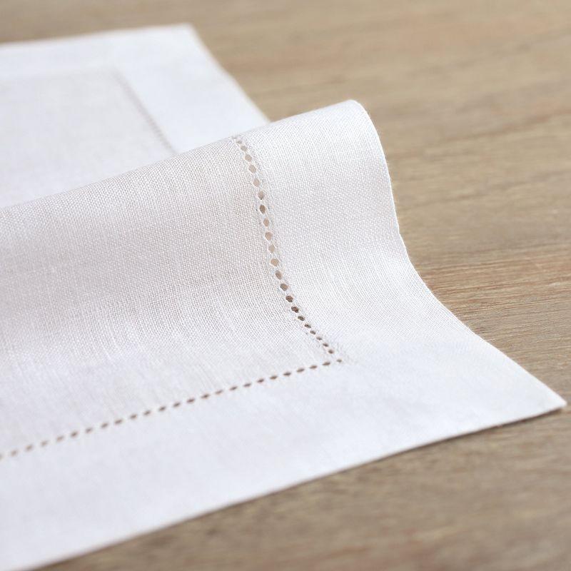 Solino Home 100% Pure Linen Hemstitch Placemats - Classic Hemstitch (Set of 4)