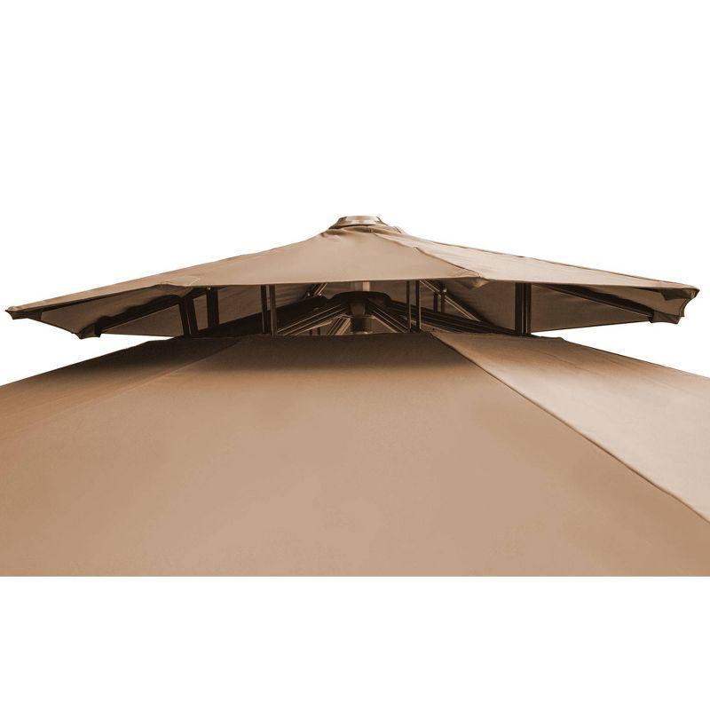 11.5' x 11.5' Double Top Round Aluminum Offset Umbrella with Crank - Crestlive Products