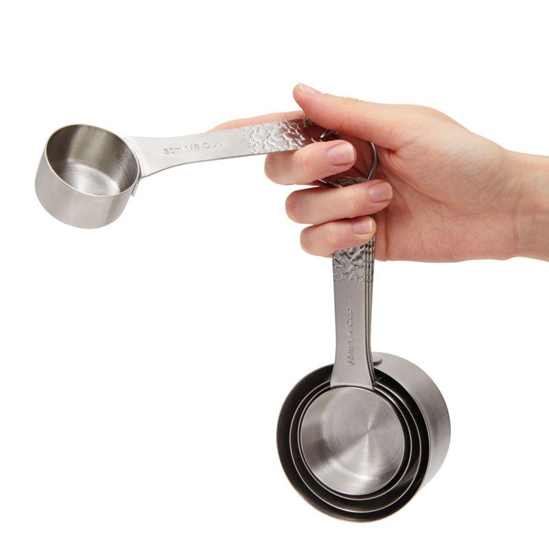 Stainless Steel Metric and US Measuring Cups and Spoons Set