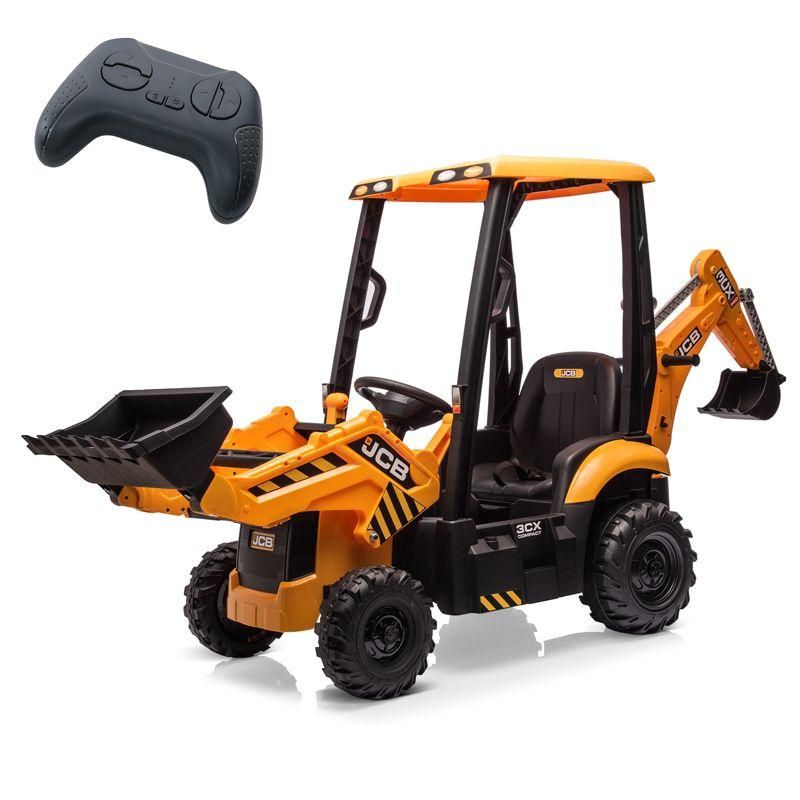 12V Yellow and Black Kids Ride-On Excavator with Remote Control