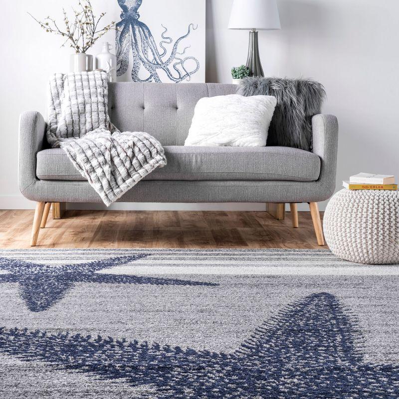 Thomas Paul Thomas Paul Starfish and Striped Gray Rug