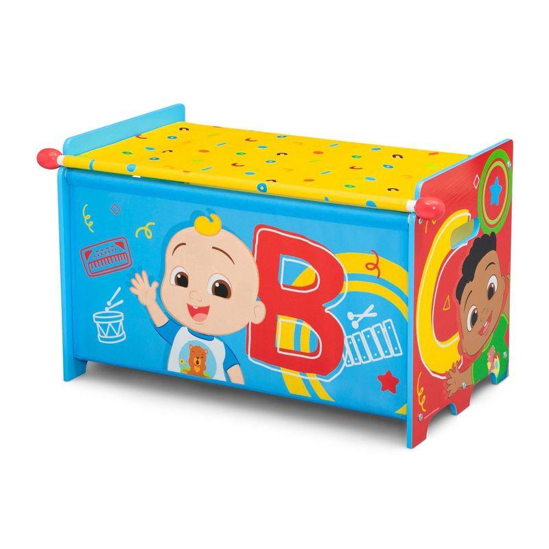 Delta Children CoComelon Toy Box with Retractable Fabric Top - Blue