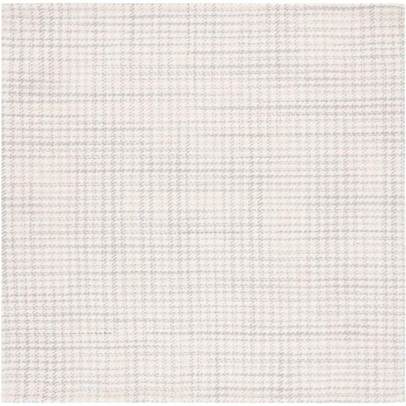Marbella MRB319 Hand Woven Indoor Area Rug - Grey/Ivory - 6'x6' - Safavieh