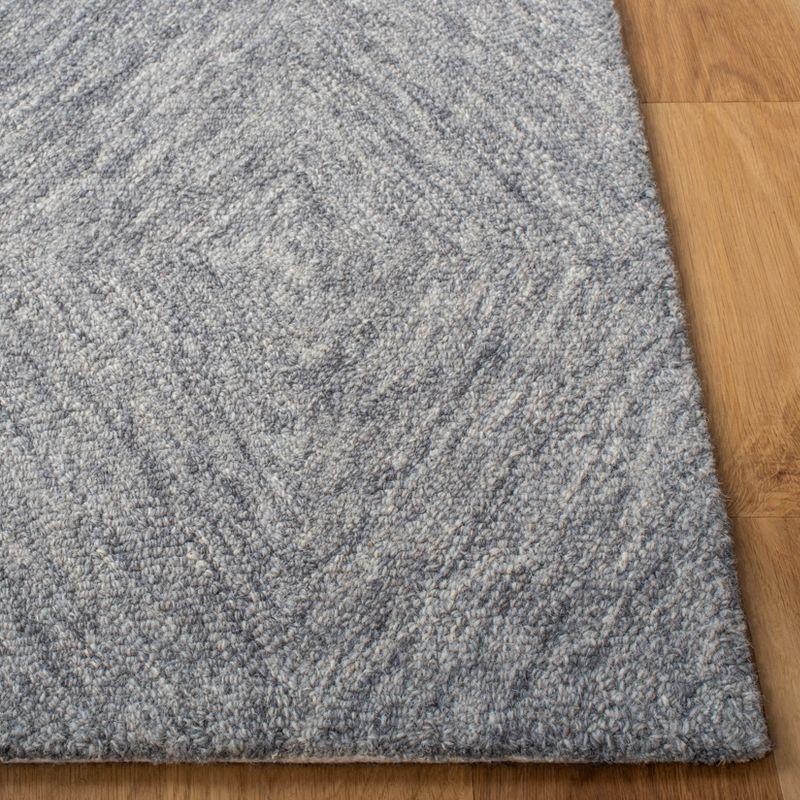 Classic Gray Square Hand-Tufted Wool Area Rug - 6' Elegance