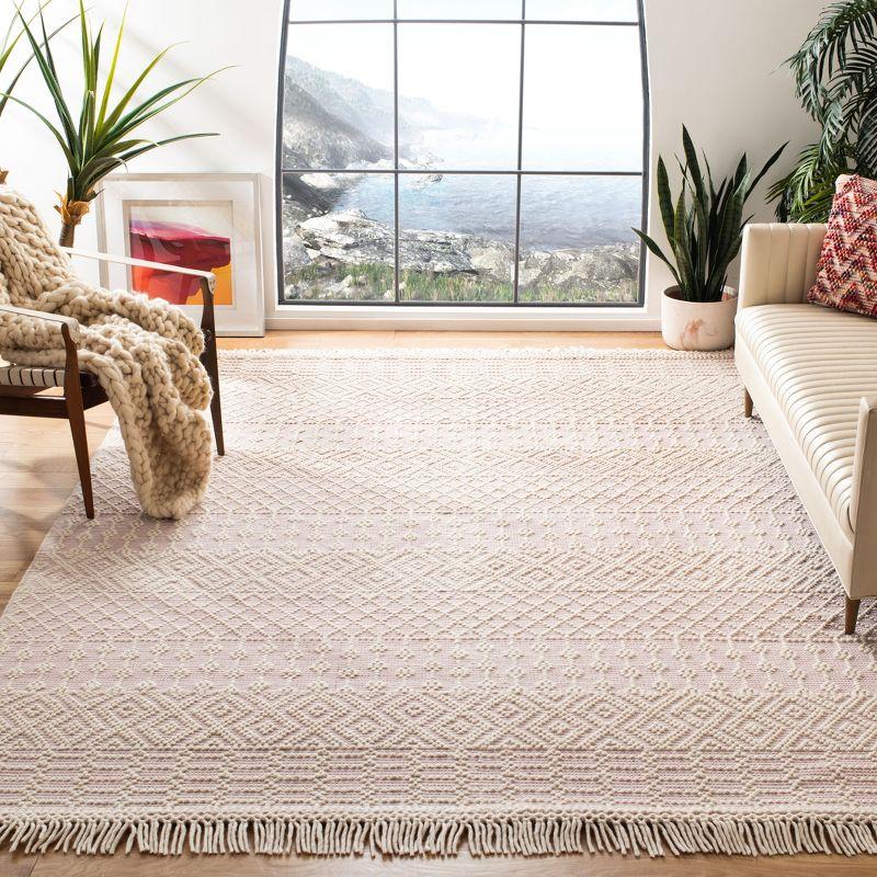 Natura NAT852 Hand Loomed Indoor Area Rug - Ivory/Pink - 9' Round - Safavieh
