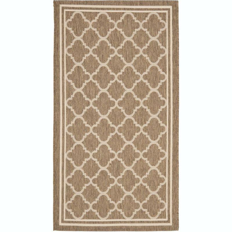 Courtyard CY6918 Power Loomed Indoor/Outdoor Area Rug - Brown/Bone - 4'x5'7" - Safavieh.