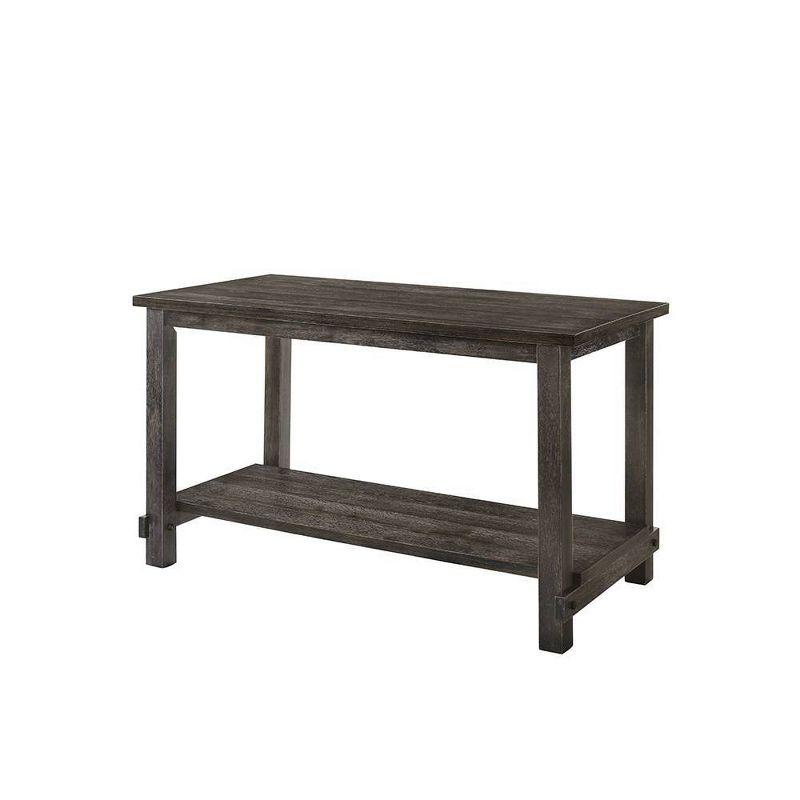 60" Martha Li Dining Table Weathered Gray - Acme Furniture: Sturdy Wood, Storage Shelf, Seats 6