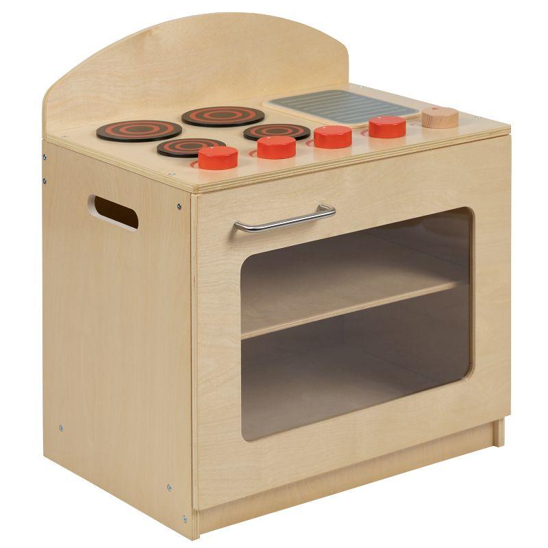 Flash Furniture Children's Wooden Kitchen Set - Stove, Sink and Refrigerator for Commercial or Home Use - Safe, Kid Friendly Design