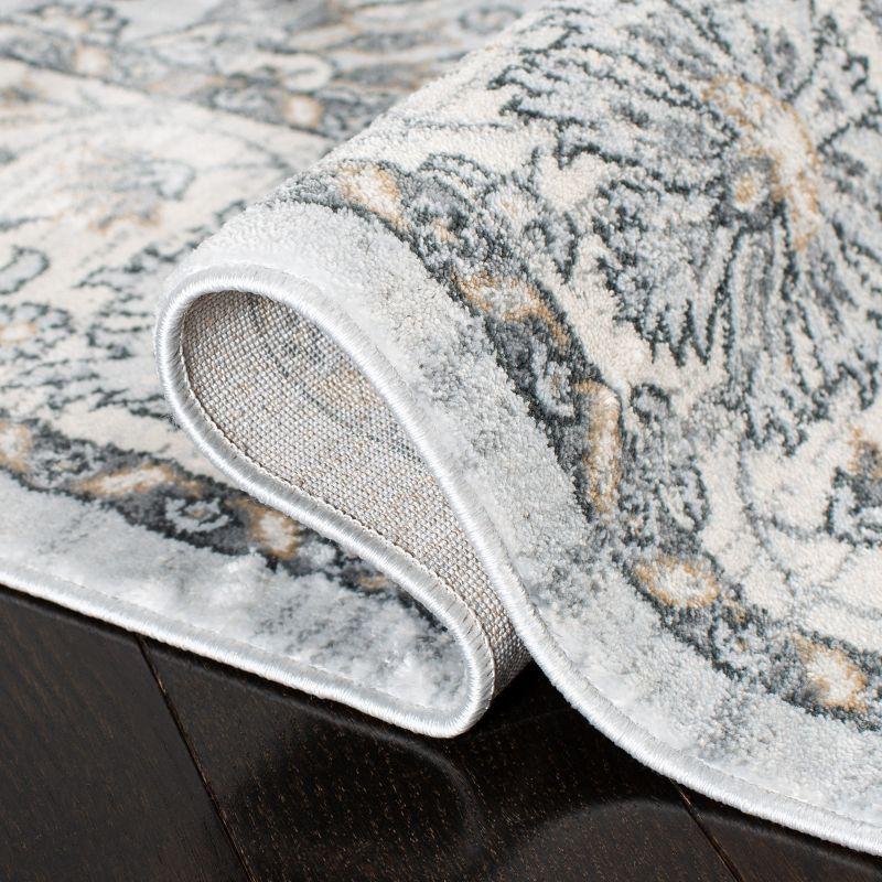 Isabella ISA940 Power Loomed Area Rug - Light Grey/Cream - 5'3"x7'6" - Safavieh