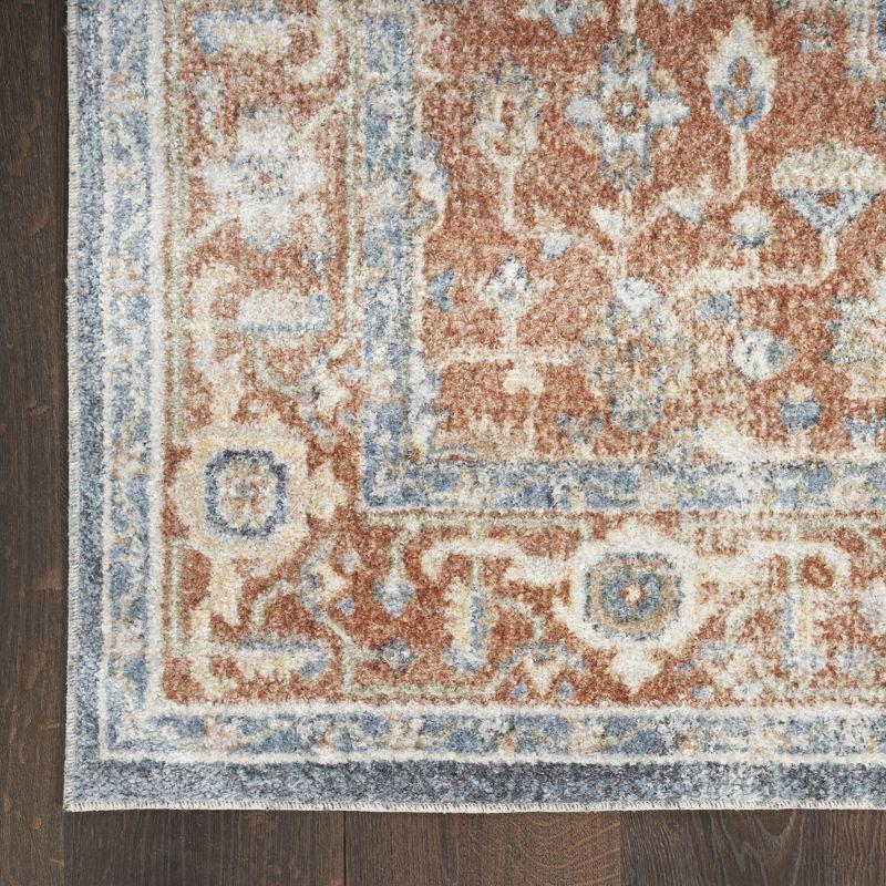 Nourison Astra Machine Washable Vintage Persian Indoor Rug Denim Multi 5'3" x 7'