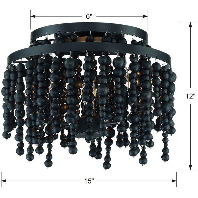 Crystorama Lighting Poppy 3 - Light Flush Mount in  Matte Black