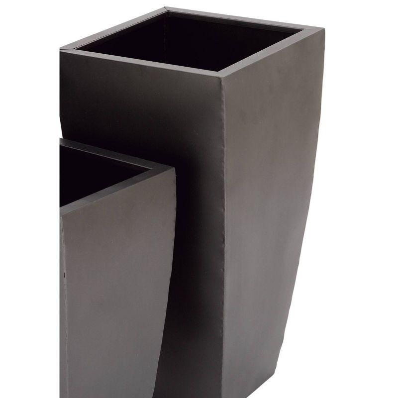 Set of 3 Modern Rectangular Metal Planters Black - Olivia & May: Iron Construction, Indoor/Outdoor Use, No Drainage Holes