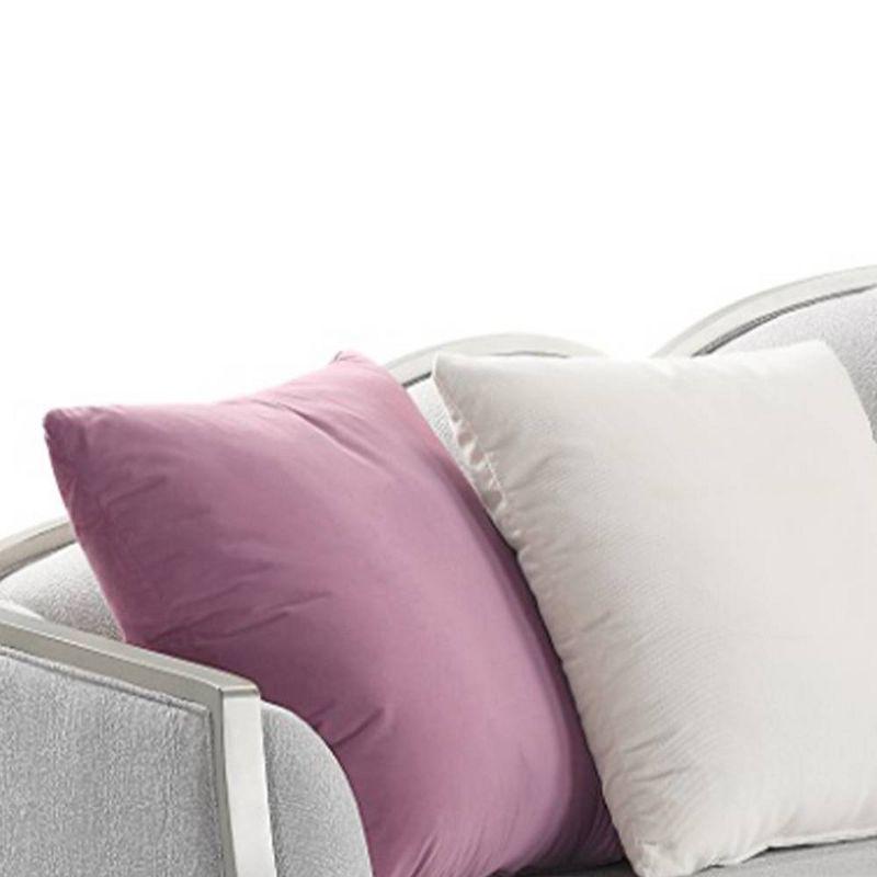 94" Kasa Sofa Beige Linen, Champagne Finish & Accent Pillows - Acme Furniture