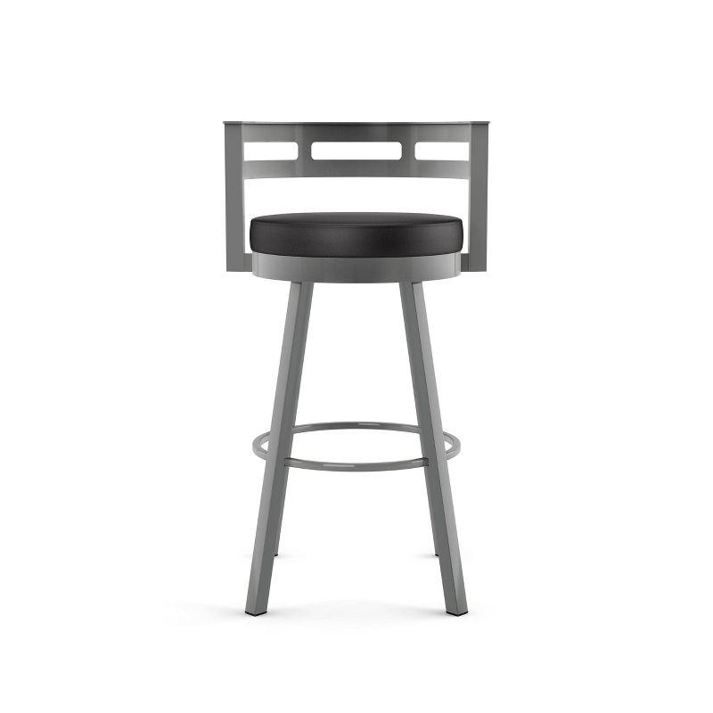 Amisco Render Upholstered Counter Height Barstool: Faux Leather, Steel Frame, Fixed Height