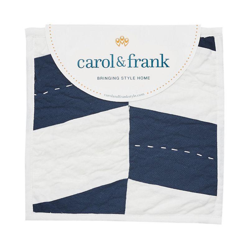 carol & frank 26" x 26" Herringbone Patch Indigo Cotton Euro Sham - Machine Washable