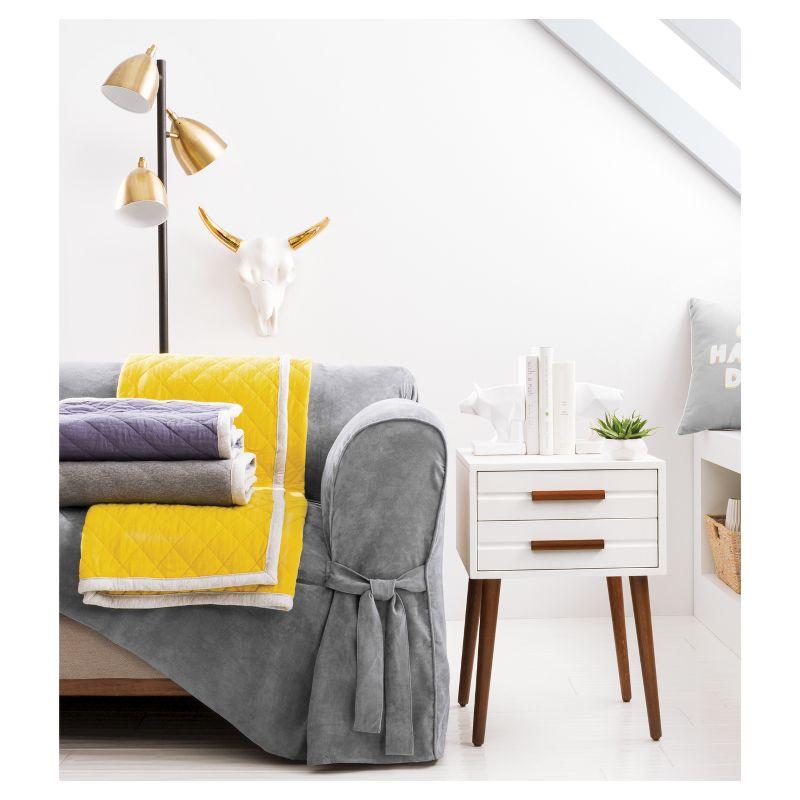 Soft Suede Box Cushion Sofa Slipcover
