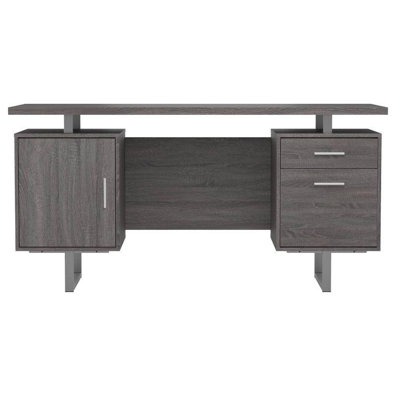 Lawtey 2 Drawer Office Desk Weathered Gray - Coaster: Modern Home Furniture with File Storage