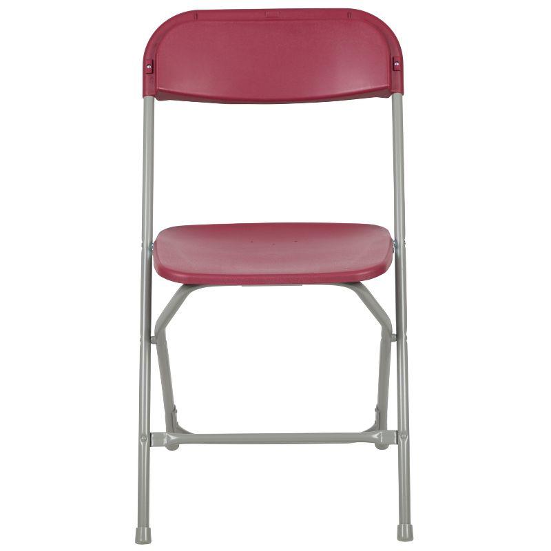 Emma and Oliver Folding Chair - Red Plastic - 4 Pack 650LB Weight Capacity - Event Chair