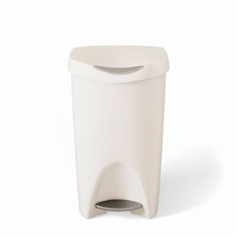 Sand 13 Gallon Plastic Step Trash Can with Soft-Close Lid