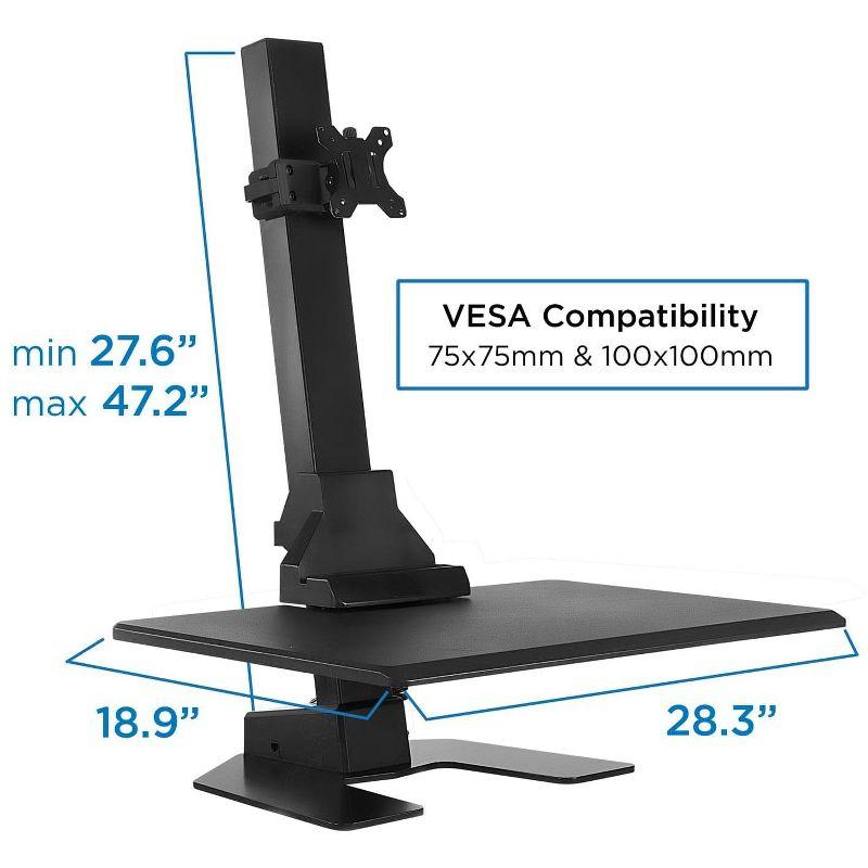 Mount-It Electric Standing Desk Converter, Tabletop Stand Desk w/ Monitor Mount, 28" Wide Platform