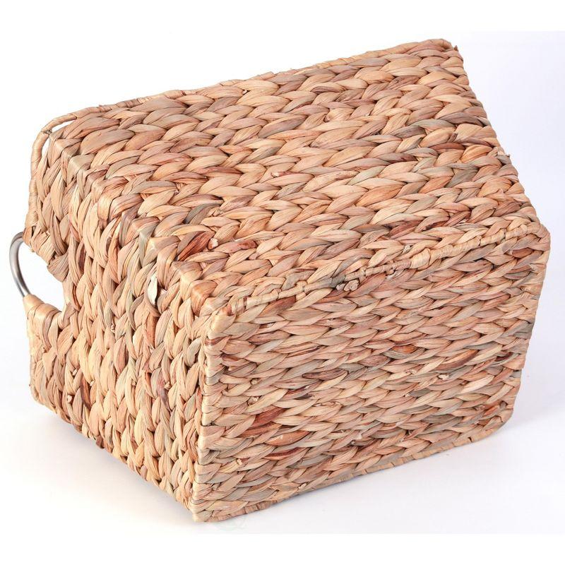 Large Multipurpose Handwoven Water Hyacinth Wicker Basket, Ideal for Organizing and Storing Towels Outdoors