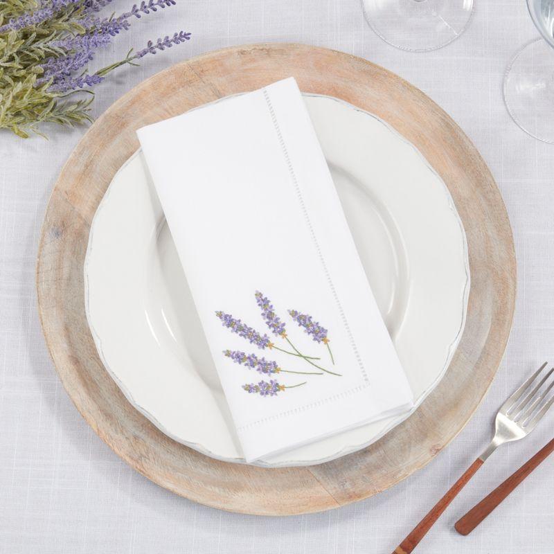 Saro The Broderie Collection 100% Cotton No Pattern Rectangle Napkin (Set of 6)