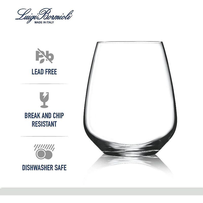 Luigi Bormioli Crescendo 23 Ounce Stemless Drinking Glasses, 4-Piece, 23 oz.