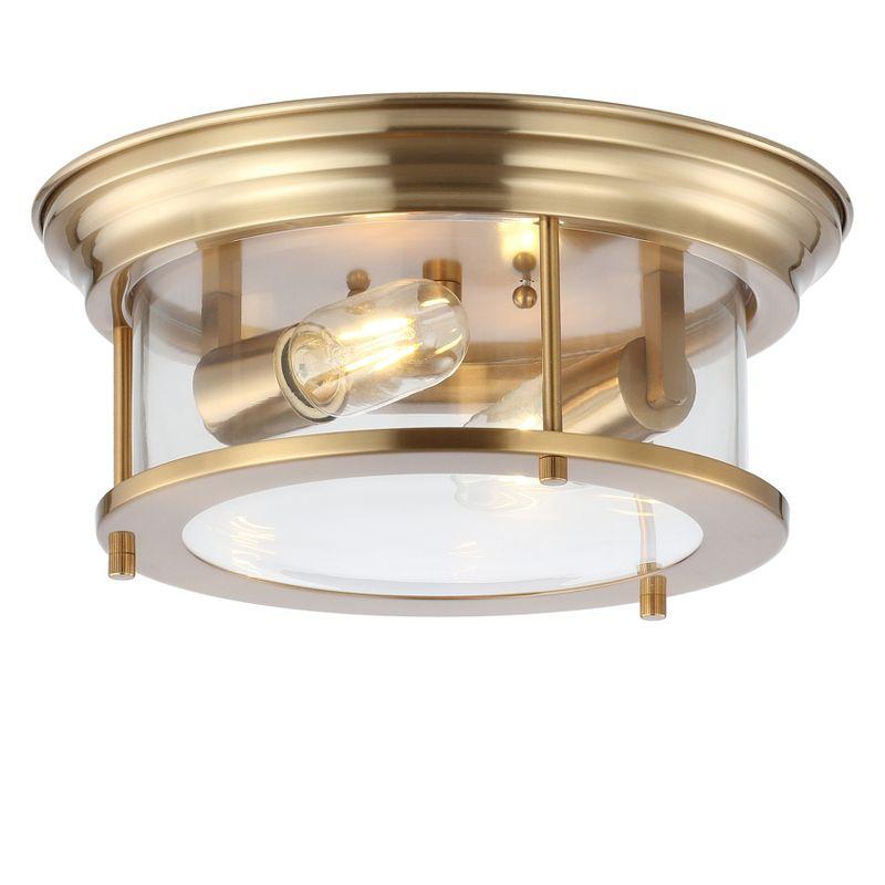 JONATHAN Y Lauren 2-Light Metal/Glass LED Flush Mount