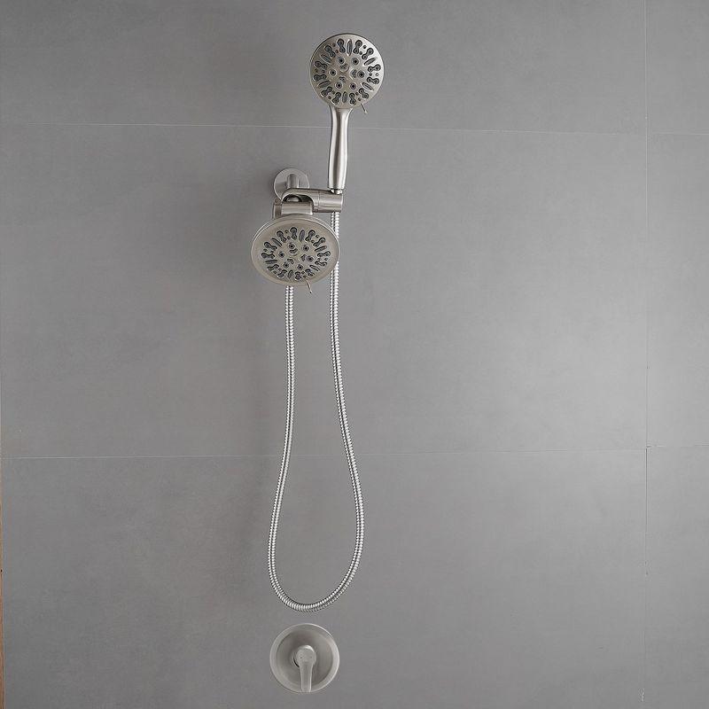Single Handle 1-Spray Round Rain Shower Faucet Combo Set with Dual Function Pressure Balance Valve
