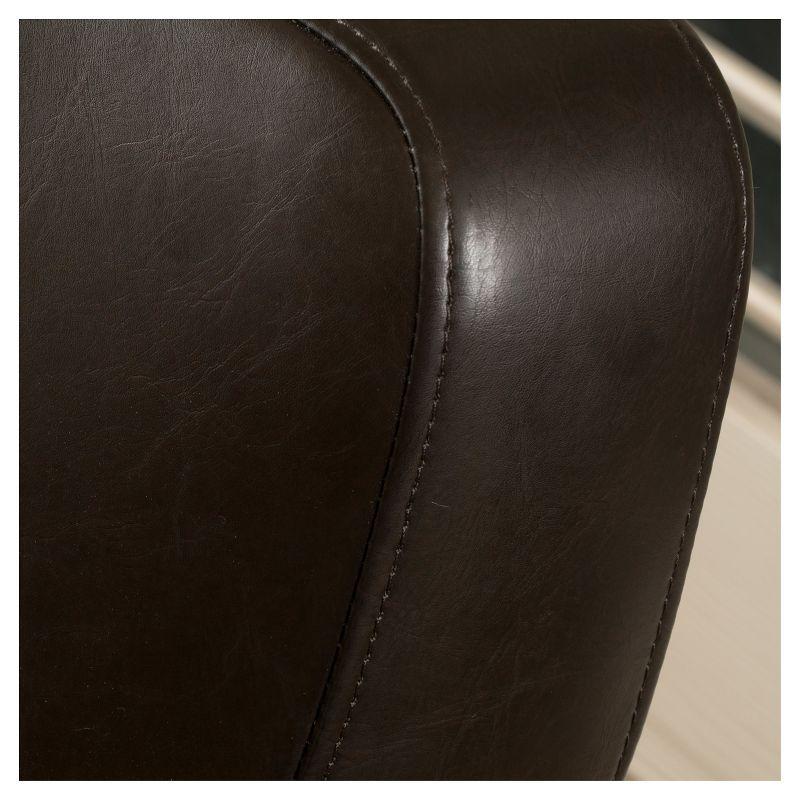 Christopher Knight Home Vada Upholstered Swivel Chair - Brown: Bicast Leather, Iron Frame, No Assembly Required