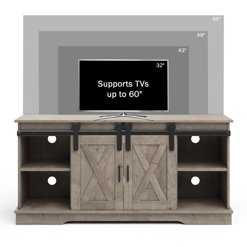 Lavish Home 65-inch TV Stand – 2-Door Entertainment Center, Adjustable Media Console Shelves, Cable Management, Farmhouse Style